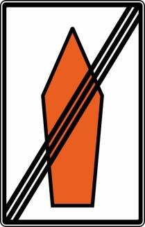 Verkehrszeichen 467.2 StVO, Umlenkungspfeil Ende (Ende einer Streckenempfehlung)