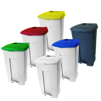 Abfallbehälter -Pro 14- 120 Liter aus Polyethylen, mit Pedal, fahrbar, versch. Farben