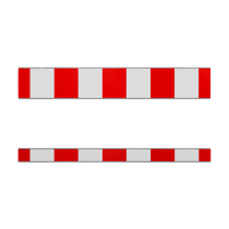 Absperrschranke für Bau-Schrankenzaun, rot / weiß, Folie RA1, verschiedene Höhen