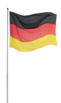 Fahnenmast Komplett-Set, Höhe 5 m, aus Aluminium, inkl. Deutschland-Flagge