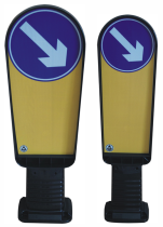 Flexibake für Verkehrsinsel, Kunststoff, H 900 oder 1000 mm, rechts- o. linksweisend, überfahrbar