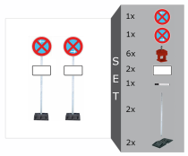 Haltverbotszonen-Set mobil -SIGN I-, inkl. Schilder, Schaftrohre und 2 Fußplatten - nicht gem. TL