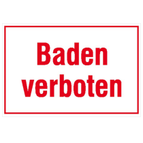 Hinweisschild für Wald- und Freizeitanlagen, Baden verboten