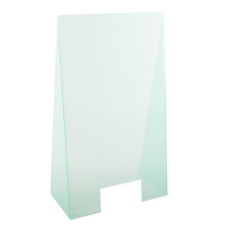 Hygiene-Trennwand -Fresh-, aus Acrylglas, Höhe 990 mm, Breite 600 mm, mit Durchreiche