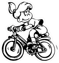 Kinderfigur mit Fahrrad, Aluminium-Verbundplatte, einfarbig