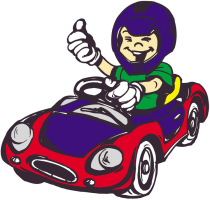Kinderfigur mit Spielzeugauto, Aluminium-Verbundplatte, mehrfarbig
