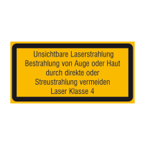 Laserkennzeichnung / Warnzusatzschild, Unsichtbare Laserstrahlung ...
