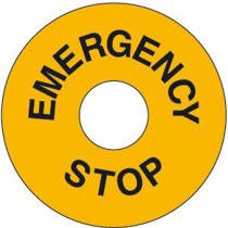 Maschinenkennzeichnung EMERGENCY STOP, selbstklebend