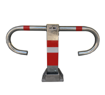 Parkbügel -BÜG-, aufgestellt u. umgelegt abschließbar - rot / weiß