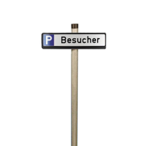 Parkplatzbeschilderung PSIGN -Köln-, Stahlpfosten ø 60 mm, Höhe über Flur ca. 1100 mm