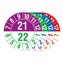 Prüfplakette mit Jahresfarben (jahresübergreifend), Halbjahresplakette, 2021-2025, Bogen