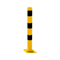 Stahlrohrpoller / Rammschutzpoller -Bollard-, elastisch, ø 152 mm, zum Aufdübeln, wahlweise in gelb