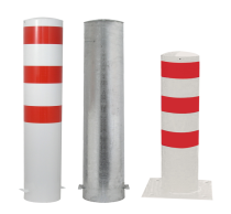 Stahlrohrpoller / Rammschutzpoller -Bollard- ø 273 mm, feststehend, wahlweise rot / weiß
