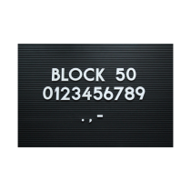 Steckbuchstaben -Block- für Rillengummitafel, Höhe 30 mm, weiß, versch. Varianten