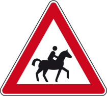 Verkehrszeichen 101-23 StVO, Reiter, Aufstellung links
