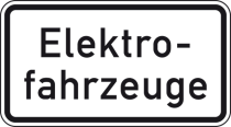 Verkehrszeichen 1050-33 StVO, Elektrofahrzeuge