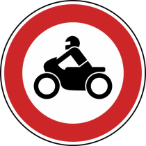Verkehrszeichen 255 StVO, Verbot für Krafträder