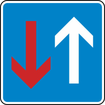 Verkehrszeichen 308 StVO, Vorrang vor dem Gegenverkehr