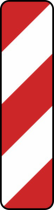 Verkehrszeichen 605-10 / 605-12 StVO, Leitbake, linksweisend (Aufstellung rechts)