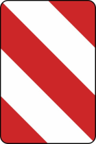 Verkehrszeichen 626-20 StVO, Leitplatte, Aufstellung links