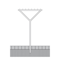 Wäschetrockengerüst Y-Form, aus Stahl ø 60 mm, Gesamthöhe 2500 mm, Breite 1500 mm