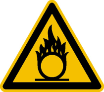 Warnschild, Warnung vor brandfördernden Stoffen