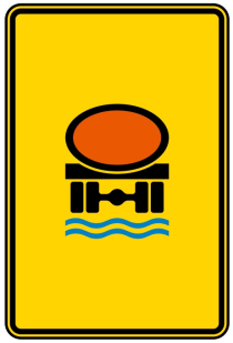 Verkehrszeichen 442-52 StVO, Vorwegweiser für Fahrzeuge mit wassergefährdender Ladung