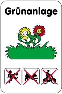 Hinweisschild, Grünanlage, mehrfarbig, 400 x 600 mm