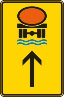 Modellbeispiel: VZ Nr. 422-34 Wegweiser für Fahrzeuge mit wassergefährdender Ladung (geradeaus)