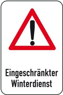 Winterschild/Verkehrszeichen, Eingeschränkter Winterdienst