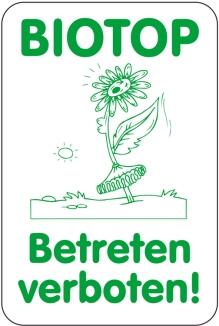 Sonderschild, BIOTOP, Betreten verboten!, 400 x 600 mm