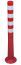 Modellbeispiel: Absperrpfosten -Elasto Red- ø 80 mm, mit retroreflektierenden Streifen, überfahrbar, Höhe 1000 mm, Art. 37871