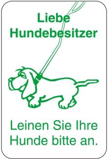 Modellbeispiel: Sonderschild, Liebe Hundebesitzer - Leinen Sie Ihre Hunde bitte an (Art. 14985)