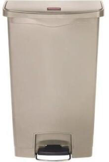 Rubbermaid Slim Jim Tretabfalleimer 68l beige, platzsparend, geräuscharm, hygienisch, Pedal