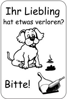 Modellbeispiel: Sonderschild, Ihr Liebling hat etwas verloren?, Bitte! (Art. 15067)