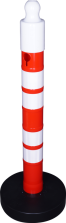 Kettenpfosten -Maxi Plus- aus PP, Höhe 1200mm, ø 110mm, ca. 3,5kg, rot / weiß, befüllbarer Fuß