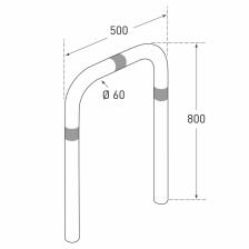 Technische Ansicht: Schutzb&uuml;gel -City- zum Einbetonieren