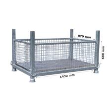 Technische Ansicht: Gitterboxpalette aus Vierkantrohr