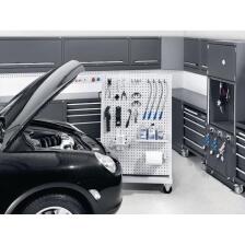 Lochplatte B457xL495/990/1485/1981mm lichtgrau/enzianblau/grau/antrazitgrau BOTT, stabil,