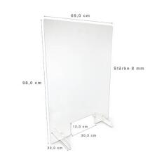 Technische Ansicht: Hygiene-Trennwand -ECO- mit Durchreiche (Art. 90.5574)