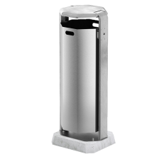 Modellbeispiel: Abfallbehälter -City 700- aus Aluminium, mobiles Modell mit Betonsockel (Art. 12707-0101)
