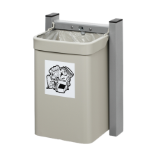 Modellbeispiel: Abfallbehälter -Cubo Loretta- 15 Liter aus Stahl, zur Wandbefestigung, für Restmüll (Art. 16996)