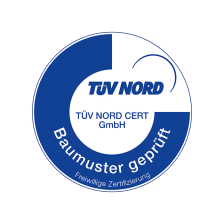 Prüfzeichen: TÜV und GS (geprüfte Sicherheit)