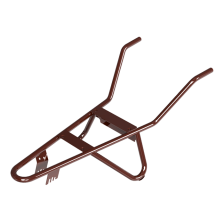 Detailansicht: Gestell -Typ Geselle- mit eingesetzten Blechen zur Verschraubung der Mulde