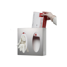Anwendungsbeispiel: Wandspender für Handschuh-/ Handtuchboxen für 2 Boxen (Art. 40359) Boxen nicht im Lieferumfang