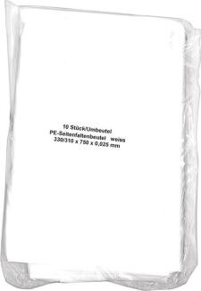 Müllbeutel 60l, 25 µm, weiß, 750x330/310mm, 10 Stück pro Packung, passend für Abfallsammler