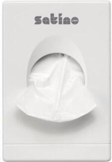 Satino Hygienebeutelspender 332550, modernes Design, abschließbar, weiß, für Hygienebeutel 331560