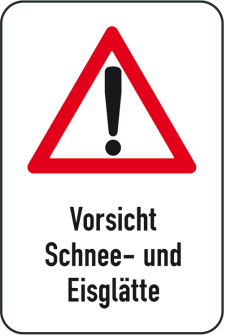 Winterschild / Verkehrszeichen, Vorsicht Schnee- und Eisglätte