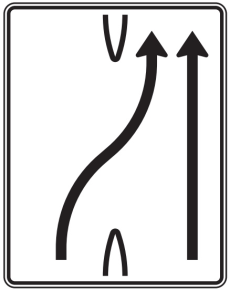 Verkehrszeichen 501-26 StVO, Überleitungstafel