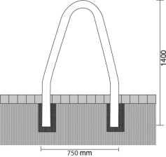 Technische Ansicht: Baumschutzbügel mit ø 48 mm (Art. 443.00)